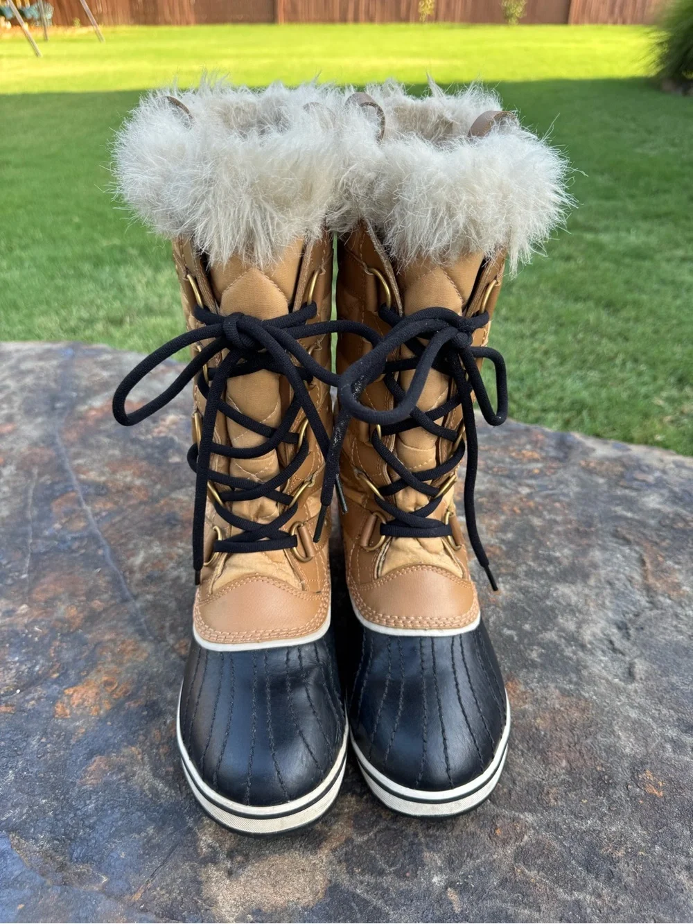 Sorel Tofino II Cate Waterproof Fur Lined Canvas Tall Duck Winter Boot Size 9